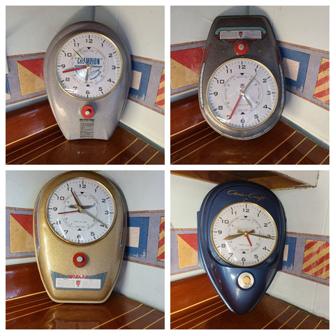 NAUTICAL VINTAGE OUTBOARD MOTOR  TIDE CLOCKS