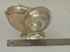 Art Deco Mother of Pearl Turban SEASHELL Pedestal Caviar Bowl, Vase, Dish!
