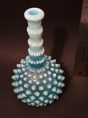 1880’s Antique Hobbs Opalescent Sapphire Glass Barber Bottle Vase