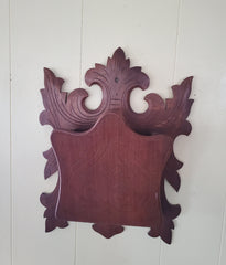 Antique Eastlake Victorian Magazine Holder Wall Mount Walnut Wood