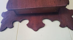 Antique Eastlake Victorian Magazine Holder Wall Mount Walnut Wood