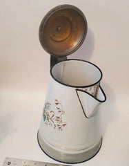 Vintage French Enamel Coffee Pot * RARE STYLE * "Biggins"