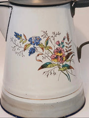 Vintage French Enamel Coffee Pot * RARE STYLE * "Biggins"
