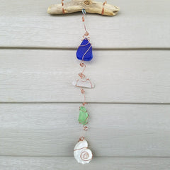 COASTAL ELEGANCE SUN CATCHERS!  DRIFTWOOD, SEA GLASS & SEA TREASURES Sun Catchers!