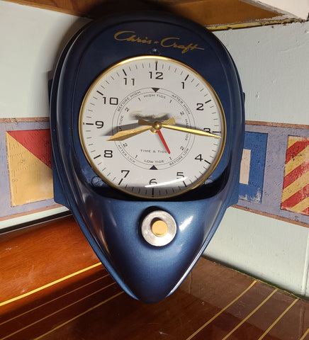 UNIQUE VINTAGE 1949 CHRIS CRAFT OUTBOARD MOTOR FUEL TANK /TIDE CLOCK