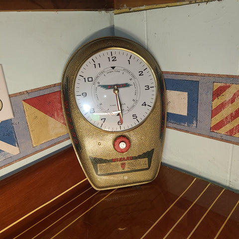 UNIQUE VINTAGE 1946 WIZARD WD3S OUTBOARD MOTOR FUEL TANK /TIDE CLOCK