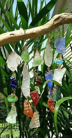 COASTAL ELEGANCE SUN CATCHERS!  DRIFTWOOD, SEA GLASS & SEA TREASURES Sun Catchers!