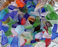 1 LB BEAUTIFUL SEA GLASS VARIETY! Various Colors, Shapes and Sizes!