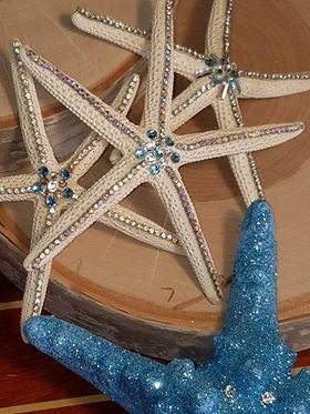 Set of 3 - BEJEWELED FAUX STARFISH with SWAROVSKI CRYSTALS and RHINESTONES!